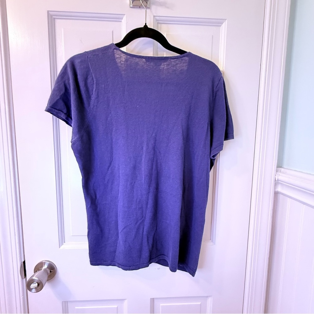 Boden Blue Tie Front Relaxed Linen Blend Sweater - Picture 6 of 10